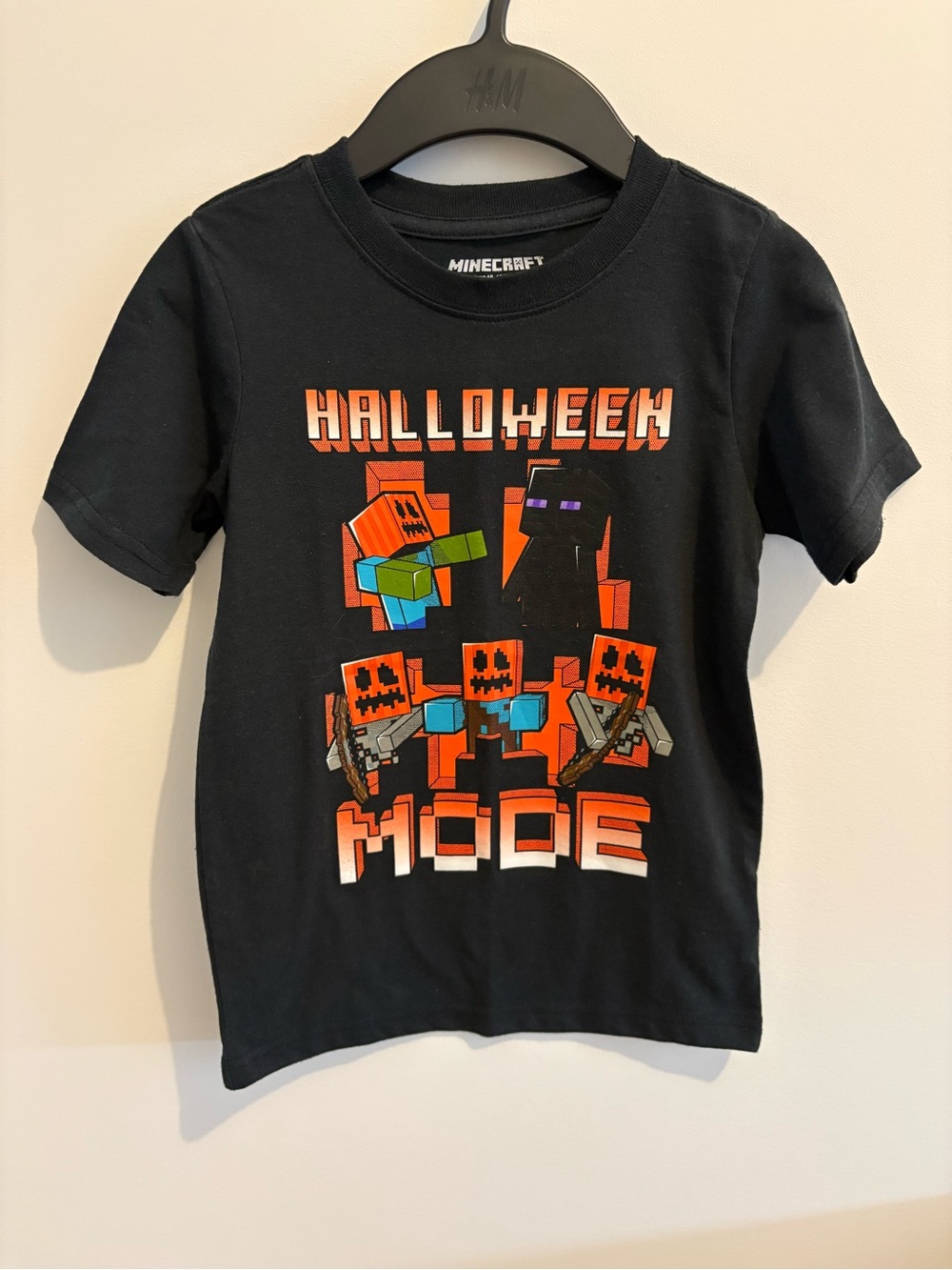 Minecraft Halloween Mode Black Kids Tee